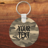 Desert bruin camo leger camouflage gepersonaliseer sleutelhanger (Voorkant)