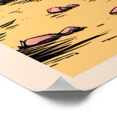 Desert Butte Mesa Grafisch Kunstlandschap Poster (Hoek)