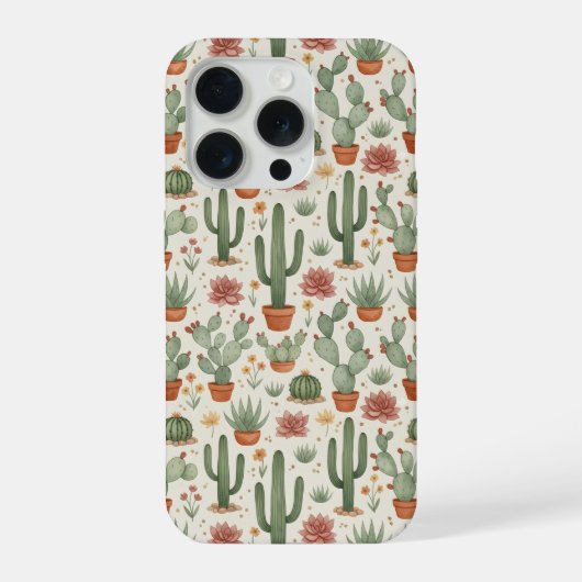 Desert Cacti Succulent Seamless Pattern (Verso)
