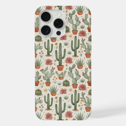 Desert Cacti Succulent Seamless Pattern (Verso)