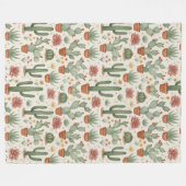 Desert Cacti Succulent Seamless Pattern Fleece Deken (Voorkant (Horizontaal))