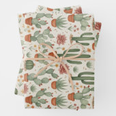 Desert Cacti Succulent Seamless Pattern Inpakpapier Vel (In situ)