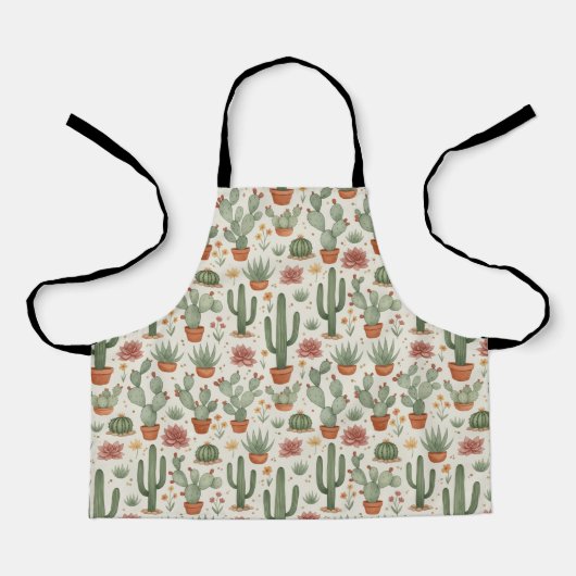Desert Cacti Succulent Seamless Pattern Schort (Voorkant)