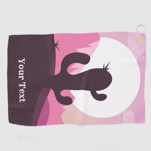 Desert Cactus aangepaste tekst golfhanddoek (Horizontaal)