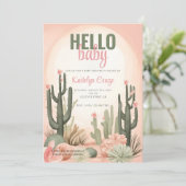 Desert Cactus Baby shower Kaart (Staand voorkant)