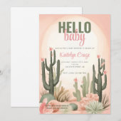 Desert Cactus Baby shower Kaart (Voorkant / Achterkant)