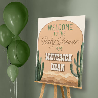 Desert Cactus Baby shower sud-ouest Affiche de bie