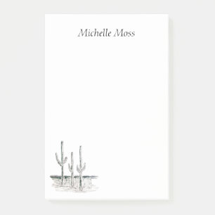 Desert Cactus Black White Southwestern Post-it® Notes