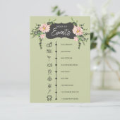 Desert Cactus Bloom Order of Events Informatiekaartje (Staand voorkant)