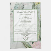 Desert Cactus Family Recipe Keepsake Custom  Theedoek (Verticaal)