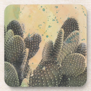 Desert Cactus   Green Splatter Bier Onderzetter