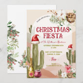 Desert Cactus Holiday Cocktail Kerstfeest Kaart (Voorkant / Achterkant)