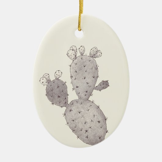 Desert Cactus Keramisch Ornament (Voorkant)