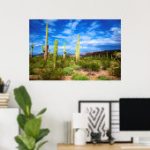 Desert cactus landscape, Arizona Poster (Thuiskantoor)