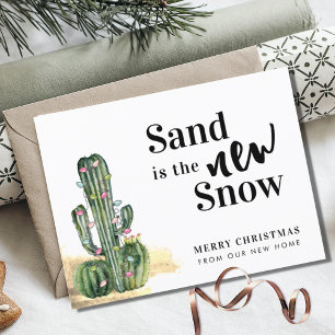 Desert Cactus Merry kerst Nieuw Adres Aankondigingskaart