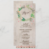 Desert Cactus Painted Rustic Wedding Menu Kaarten (Voorkant / Achterkant)