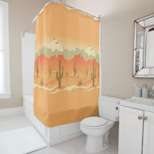 Desert Cactus Paysage Design Douche rideau