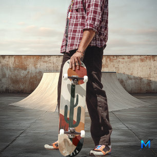 Desert Cactus Skateboard - Minimaliste Boho Natura