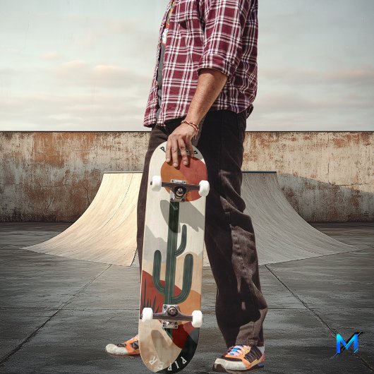 Desert Cactus Skateboard - Minimaliste Boho Natura