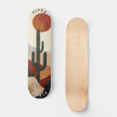 Desert Cactus Skateboard - Minimaliste Boho Natura (Recto)