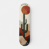 Desert Cactus Skateboard - Minimaliste Boho Natura (Devant)