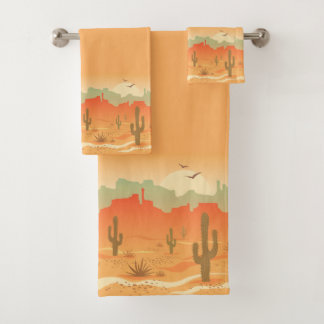 Desert Cactus Southwest Design Towel Set Bad Handdoek