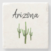 Desert Cactus Stenen Onderzetter (Voorkant)
