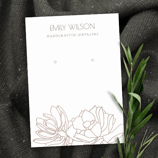 DESERT CACTUS SUCCULENT BLUSH PINK EARRING DISPLAY VISITEKAARTJE