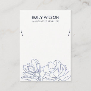 DESERT CACTUS SUCCULENT INK BLAUW KETTING VISITEKAARTJE