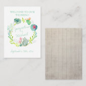 Desert Cactus Succulent Leaf Welkom Trouwtafel Plaatskaartje (Voorkant / Achterkant)