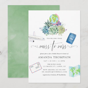 Desert Cactus Succulents Miss to Mrs Vrijgezellenf Kaart