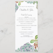 Desert Cactus Succulents Programmes de mariage (Devant)