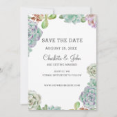 Desert Cactus Succulents save the date Kaart (Voorkant)