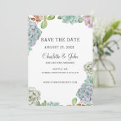 Desert Cactus Succulents save the date Kaart (Staand voorkant)