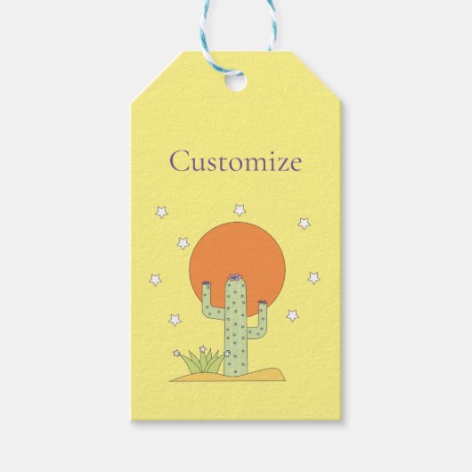 Desert Cactus Sun Thunder_Cove Cadeaulabel (Voorkant)