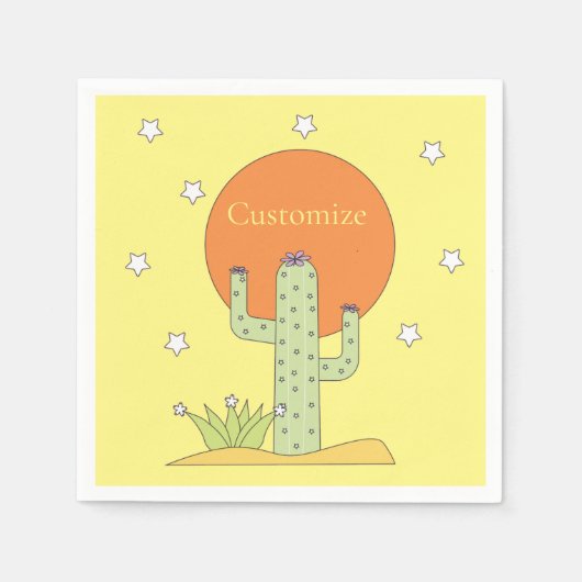 Desert Cactus Sun Thunder_Cove Servet (Voorkant)