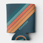 Desert Cactus Sunrise Stripes met naam Blikjeskoeler (Achterkant)