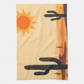 Desert Cactus Sunset Silhouette  Theedoek (Verticaal)