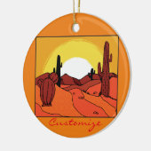 Desert Cactus Sunset Thunder_Cove Keramisch Ornament (Links)