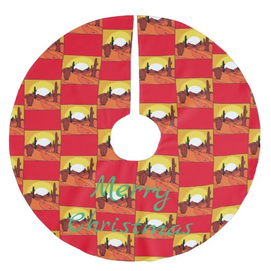 Desert Cactus Sunset Thunder_Cove Kerstboom Rok (Voorkant)