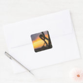 Desert Cactus Sunset Vierkante Sticker (Envelop)