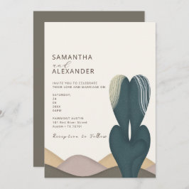 Desert Cactus Theme Wedding Kaart