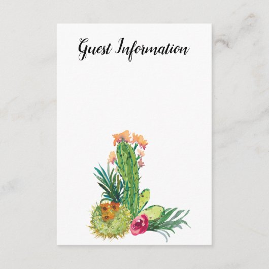 Desert Cactus, voeg uw eigen foto toe, gastgegeven Informatiekaartje (Voorkant)