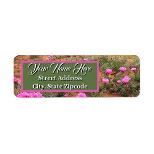 Desert Cactus Wildbloemen Adres Etiket