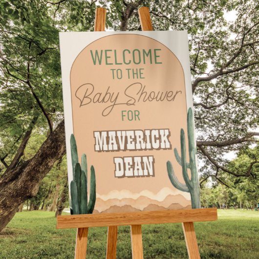 Desert Cactus Zuidwest Baby shower Welkom Poster