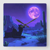 Desert Camel Mousepad Vierkante Klok (Voorkant)