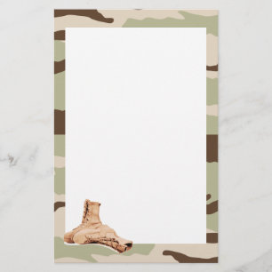 Désert Camo et papeterie de bottes de combat