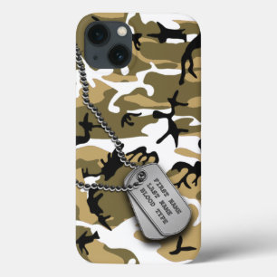 Desert Camo w/Dog Label iPhone 13 Hoesje