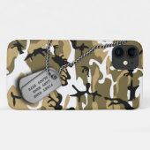 Desert Camo w/Dog Tags Case-Mate iPhone Case (Achterkant (horizontaal))