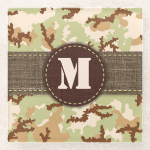 Desert camouflage glazen onderzetter